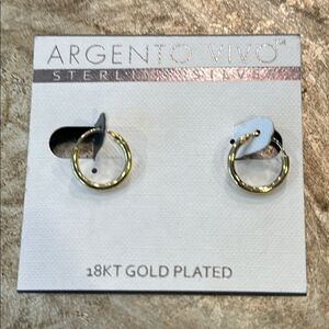 ✨ Argento Vivo 18 Karat Gold-Plated Hoop Earrings - NWT For Pierced Ears